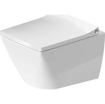 Klozet Duravit Viu - Závěsné WC Compact, Rimless, DuraFix, s WonderGliss, alpská bílá 25730900001