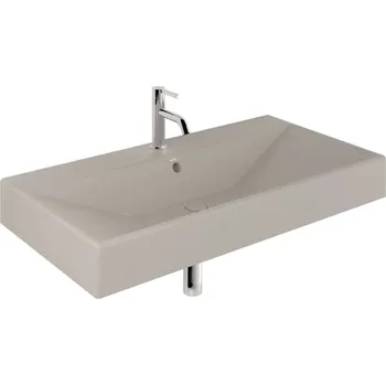 Kludi Resa - Umyvadlo 101x51 cm, s přepadem, s otvorem pro baterii, matná písečně šedá 59WW101O2