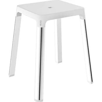 Koupelnové sedátko Keuco Axess - Koupelnová stolička, chrom/bílá 35082010051