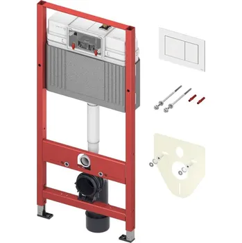 WC sada Tece TECEbase - Předstěnová instalace pro závěsné WC, s nádržkou Base, včetně tlačítka a zvukové izolace, stavební výška 1,12 m 9400413
