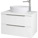 kielle Idolio - Skříňka včetně desky pod umyvadlo 80x54x50 cm, s výřezem, lesklá bílá 50024800