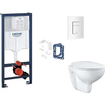 WC sada Grohe Rapid SL - Set předstěnové instalace, klozetu, sedátka SoftClose, tlačítka Skate Cosmopolitan a sady pro vhazování tablet, alpská bílá SANI11BB3145