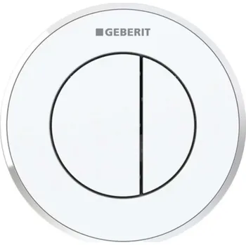 Splachovací tlačítko Geberit Splachovací systémy - Oddálené ovládání splachování typ 10, 2-činné, pro nádržku pod omítku 8 cm, bílá/lesklý chrom 116.056.KJ.1