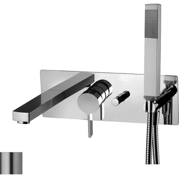 Vodovodní baterie Paffoni Rock - Vanová baterie pod omítku s příslušenstvím a tělesem, nerez RO001ST