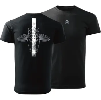 Rybářské oblečení Tričko Giants Fishing Černé Šupináč Hlava Velikost M