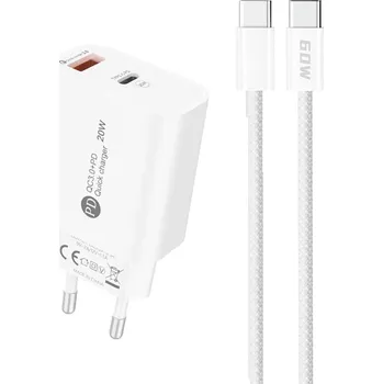 HT A6MaxL rychlonabíječka s výstupem USB-C + USB-A / 20W / kabel USB-C/USB-C