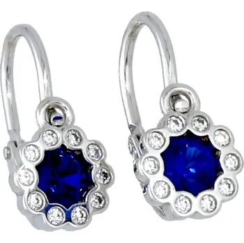 Náušnice Goldstore Dětské náušnice bílé zlato se safíry Váha: 1.08 g