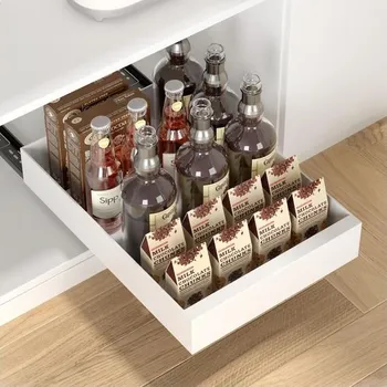 Úložný box Teleskopická zásuvka, výsuvná kuchyňská zásuvka, úložná police do zásuvek, výsuvný organizér do