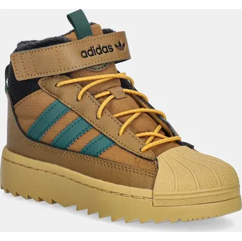 Dívčí zimní obuv Dětské zimní boty adidas Originals SUPERSTAR WINTER TREK JQ0343 hnědá 82X, EUR 30.5