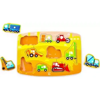 Puzzle Hape Puzzle na desce - Stavaři (1088E1407)
