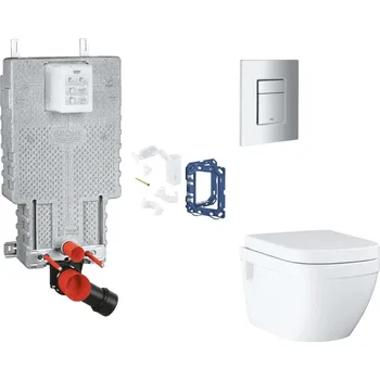 Grohe Uniset - Set předstěnové instalace, klozetu, sedátka SoftClose, tlačítka Skate Cosmopolitan a sady pro vhazování tablet, matný chrom SANI15BB2118
