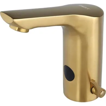 Sanela Senzorové baterie - Elektronická umyvadlová baterie, bateriové napájení, matná zlatá SLU 76GXB