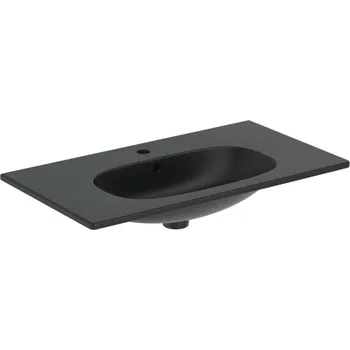 Umyvadlo Ideal Standard Tesi - Umyvadlo nábytkové 83x45 cm, s přepadem, otvor pro baterii, černá T3509V3