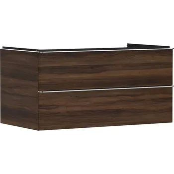 Koupelnový nábytek Hansgrohe Xelu Q - Umyvadlová skříňka, 50x98x55 cm, 2 zásuvky, tmavý ořech/chrom 54081000