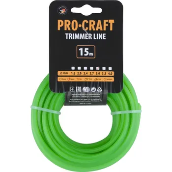 Struna do sekačky Struna žací (3mm) (15m) čtverec PROCRAFT KV-3/15