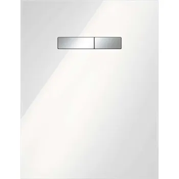 Tece TECElux - Horní skleněná deska s manuálním ovládáním splachování, bílé sklo/lesklý chrom 9650001