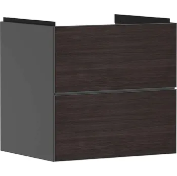 Koupelnový nábytek Hansgrohe Xevolos E - Umyvadlová skříňka 58x58x48 cm, 2 zásuvky, matná šedá/tmavý dub 54177730