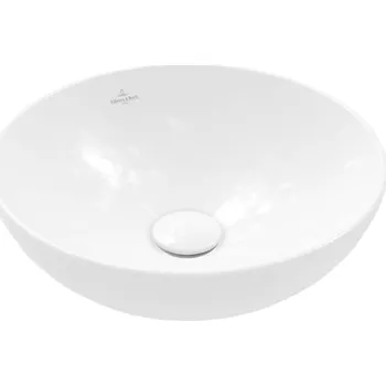 Umyvadlo Villeroy & Boch Loop&Friends - Umyvadlo na desku, průměr 42 cm, bez přepadu, CeramicPlus, Stone White 4A4601RW