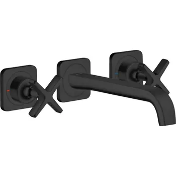 Vodovodní baterie Axor Citterio E - Umyvadlová baterie pod omítku, 3-otvorová instalace, matná černá 36107670