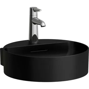 Laufen VAL - Umývátko, 40x43 cm, s přepadem, otvor pro baterii, matná černá H8112817161041