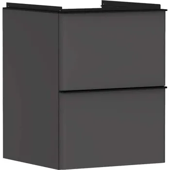 Koupelnový nábytek Hansgrohe Xelu Q - Umyvadlová skříňka, 63x48x50 cm, 2 zásuvky, matná šedá/matná černá 54020670