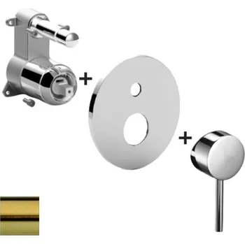 Vodovodní baterie Paffoni Light - Baterie pod omítku pro 2 spotřebiče, kartáčovaná zlatá LIGBOX015HGSP/M