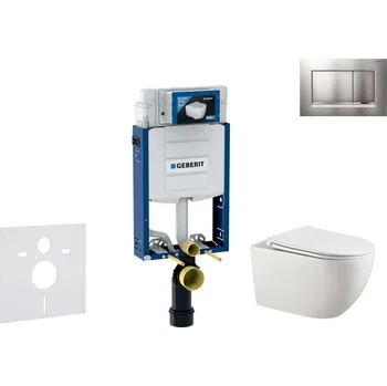 Geberit Kombifix - Set předstěnové instalace, klozetu Gaia a sedátka softclose, tlačítko Sigma20, chrom mat/chrom SANI15CA1124