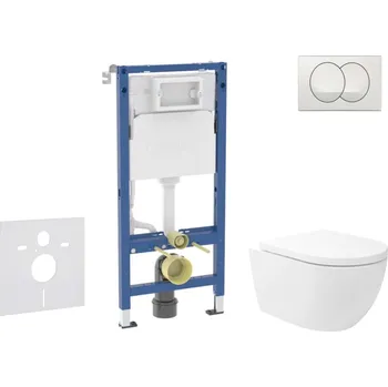 Geberit Duofix - Set předstěnové instalace, klozetu Oudee Vortex a sedátka softclose, tlačítko Delta, bílá SANI11CA3180B