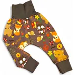 Dětské rostoucí tepláky baggy 56 68 Velikost: 56/68 zvířátka hnědá Dětské tepláky