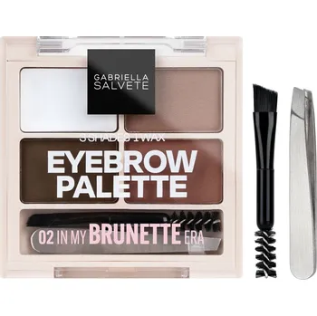 Barva na řasy a obočí Gabriella Salvete Eyebrow Palette 02 In My Brunette Era sada na obočí 1 ks