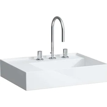 Umyvadlo Laufen Kartell - Umyvadlo 60x46 cm, se 3 otvory pro baterii, SaphirKeramik, s LCC, bílá H8103354001581
