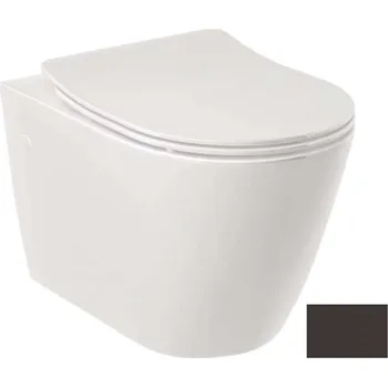 Klozet Kludi Resa R - Závěsné WC se sedátkem SoftClose, Rimless, Spiralflush, matná černá 23WCSET39