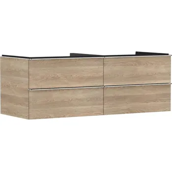 Koupelnový nábytek Hansgrohe Xelu Q - Umyvadlová skříňka, 50x136x55 cm, 4 zásuvky, přírodní dub/chrom 54088000