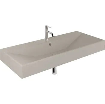 Umyvadlo Kludi Resa - Umyvadlo 121x51 cm, s přepadem, s otvorem pro baterii, matná písečně šedá 59WW121O2