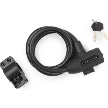 Zámek na kolo Zámek na kolo - Spirálový KROSS KZK-300S 15x1200mm Černý