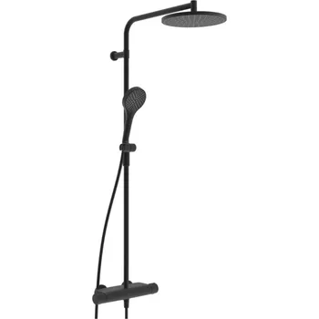 Sprchový set Hansa Viva - Sprchový set s termostatem, průměr 25 cm, 3 proudy, matná černá 6515920133