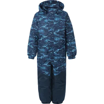 Snowboardové kalhoty Chlapecký zimní overal COLOR KIDS-Coverall AOP, AF 10.000, total eclipse Modrá 104