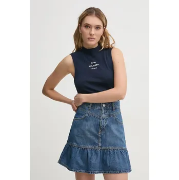 Bavlněný top Tommy Hilfiger WW0WW44573 námořnická modř 59X, vel. M