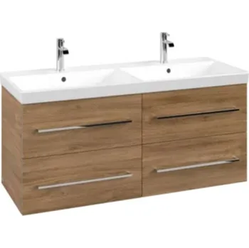 Koupelnový nábytek Villeroy & Boch Avento - Umyvadlová skříňka, 118x51x45 cm, 4 zásuvky, Oak Kansas A89300RH