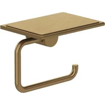 Kludi Vela R - Držák toaletního papíru s poličkou, kartáčovaný bronz 58971N1