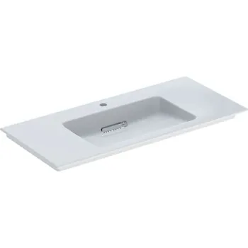 Umyvadlo Geberit ONE - Umyvadlo nábytkové 105x48x13 cm, skrytý přepad, s otvorem pro baterii, vodorovný odtok, KeraTect, bílá 505.015.00.1