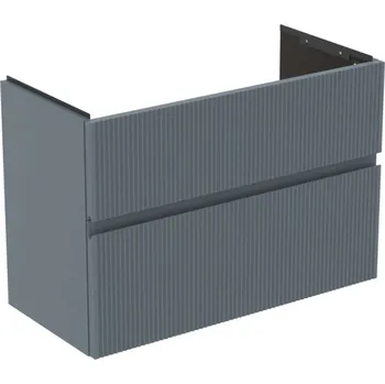 Nábytek Ideal Standard Finesse - Umyvadlová skříňka, 80x38x55 cm, 2 zásuvky, Ribbed Matt ashblue E3380UQ