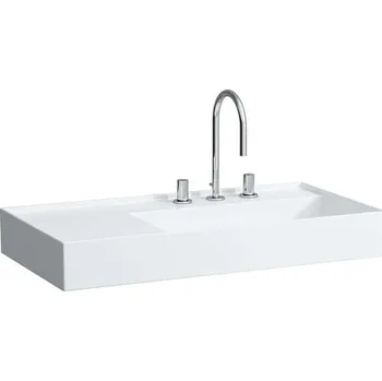 Umyvadlo Laufen Kartell - Umyvadlo 90x46 cm, se 3 otvory pro baterii, SaphirKeramik, s LCC, bílá H8103394001581