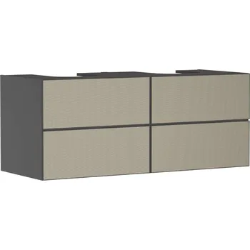 Hansgrohe Xevolos E - Umyvadlová skříňka 137x56x55 cm, 4 zásuvky, matná šedá/bronz 54198390