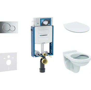 Geberit Kombifix - Set předstěnové instalace, klozet Alpha se sedátkem, tlačítko Sigma01, lesklý chrom 110.302.00.5 ND2