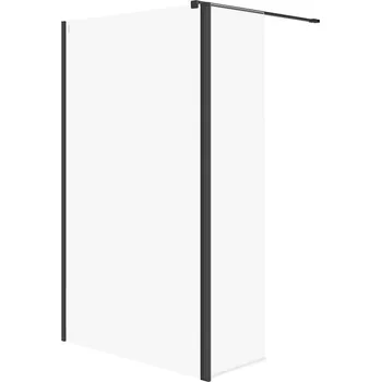 Cersanit Mille - Sprchová stěna Walk-In, 120x200 cm, černá/čiré sklo S601-180
