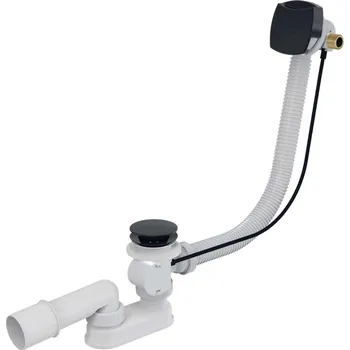 Sifon kielle Odtokové soupravy - Vanová odtoková a přepadová souprava s napouštěním, délka 570 mm, matná černá 11601034