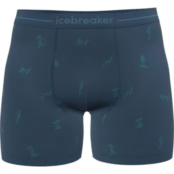 Pánská móda pánské boxerky ICEBREAKER M Mer 150 Anatomica Boxers Ski Day, ATLANTIS/TOPAZ/AOP - L