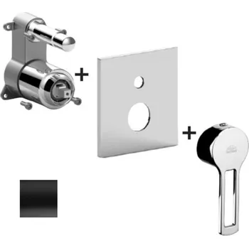 Vodovodní baterie Paffoni Ringo - Baterie pod omítku pro 2 spotřebiče, černá mat RINBOX015NO/M