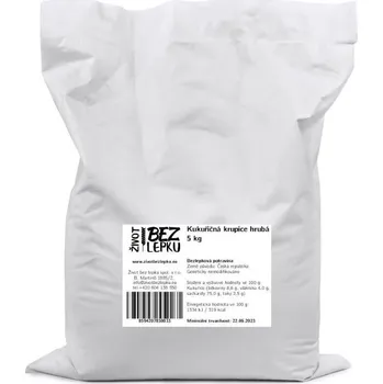 Přisada na vaření a pečení Život bez lepku - kukuřičná krupice hrubá - bezlepková - 5000 g